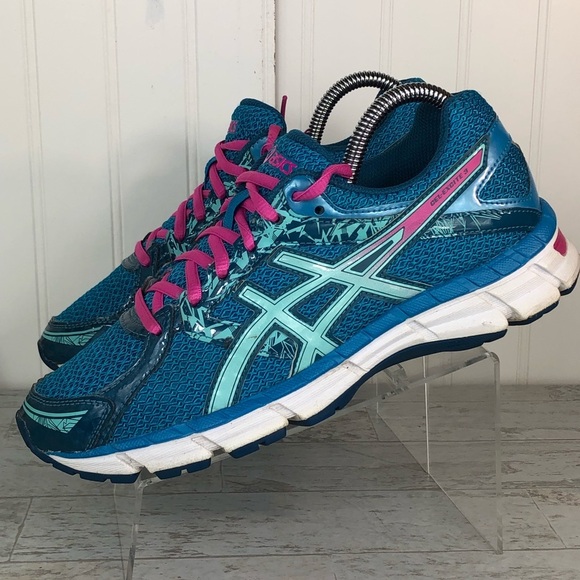 Asics Women's Gel Excite‎ 3 T5B9N Blue Pink Running Shoes Lace Up Low Top Size 7 - Picture 1 of 10